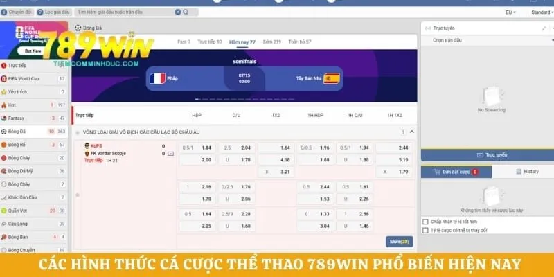 Các hình thức cá cược thể thao 789WIN phổ biến hiện nay