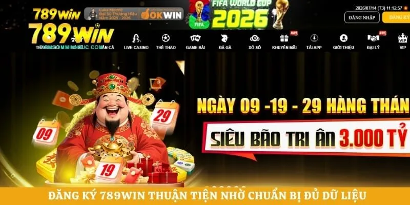Đăng ký 789WIN thuận tiện nhờ chuẩn bị đủ dữ liệu