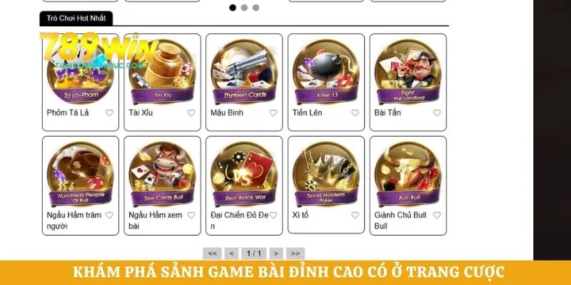 Khám phá sảnh game bài đỉnh cao có ở trang cược