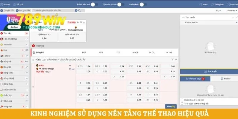 Kinh nghiệm sử dụng nền tảng thể thao hiệu quả với giao diện tối ưu 