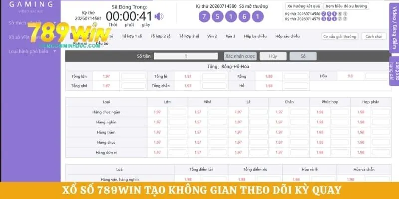 Xổ số 789WIN tạo không gian theo dõi kỳ quay